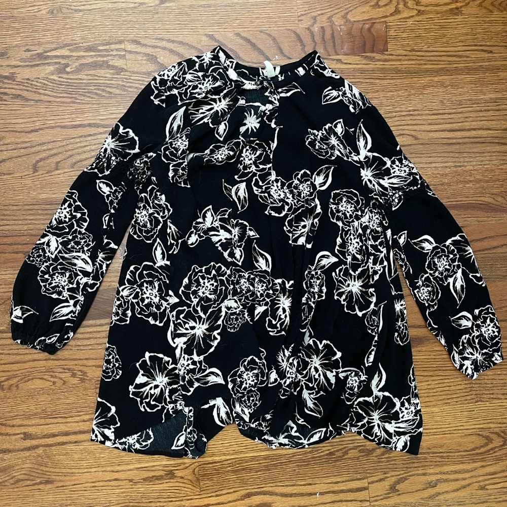 Free People Black Flowy Floral Dress